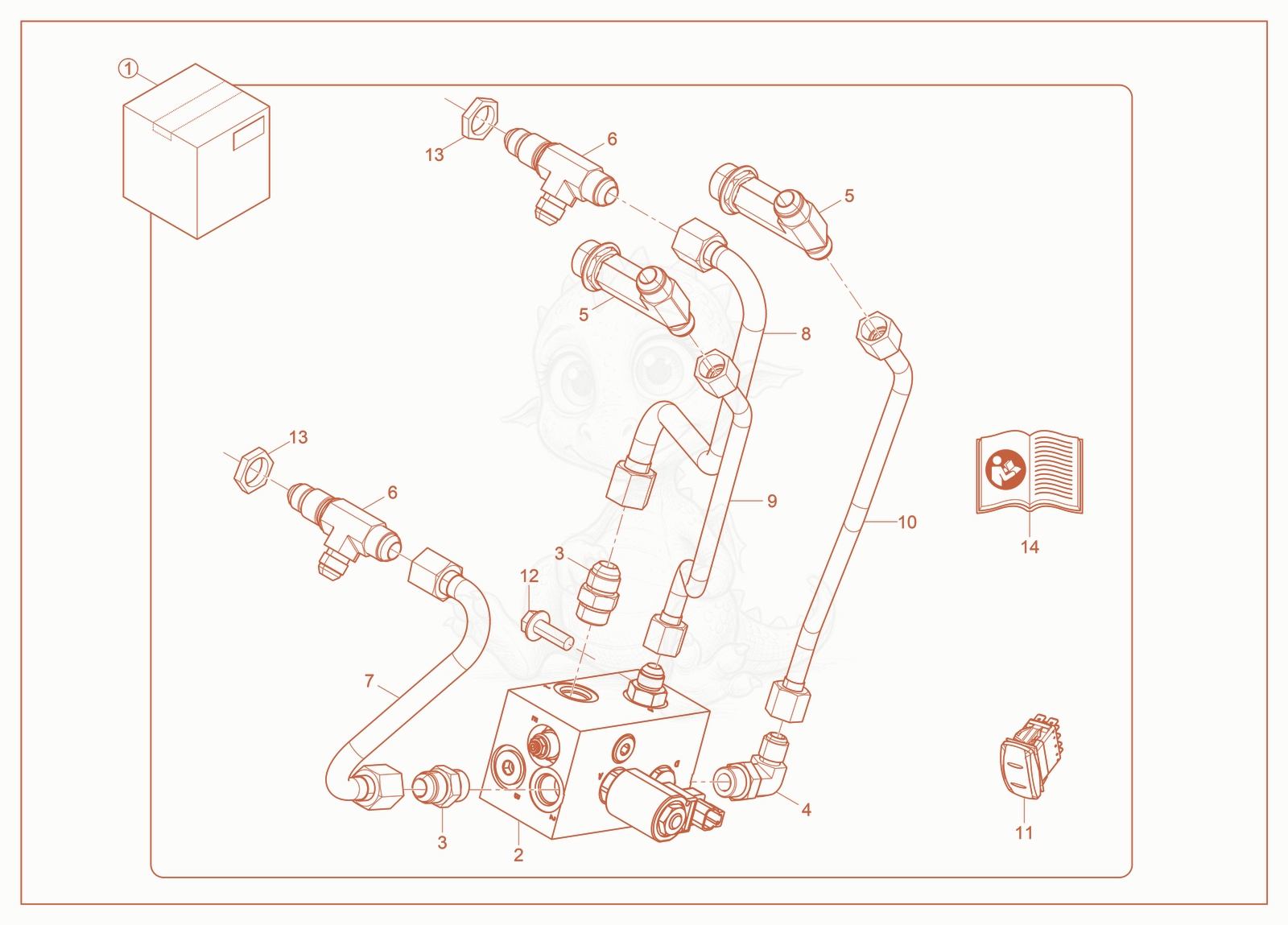 Exploded parts diagram of the Kit—Bucket Level of a Wacker Neuson ST50, with numbered balloons