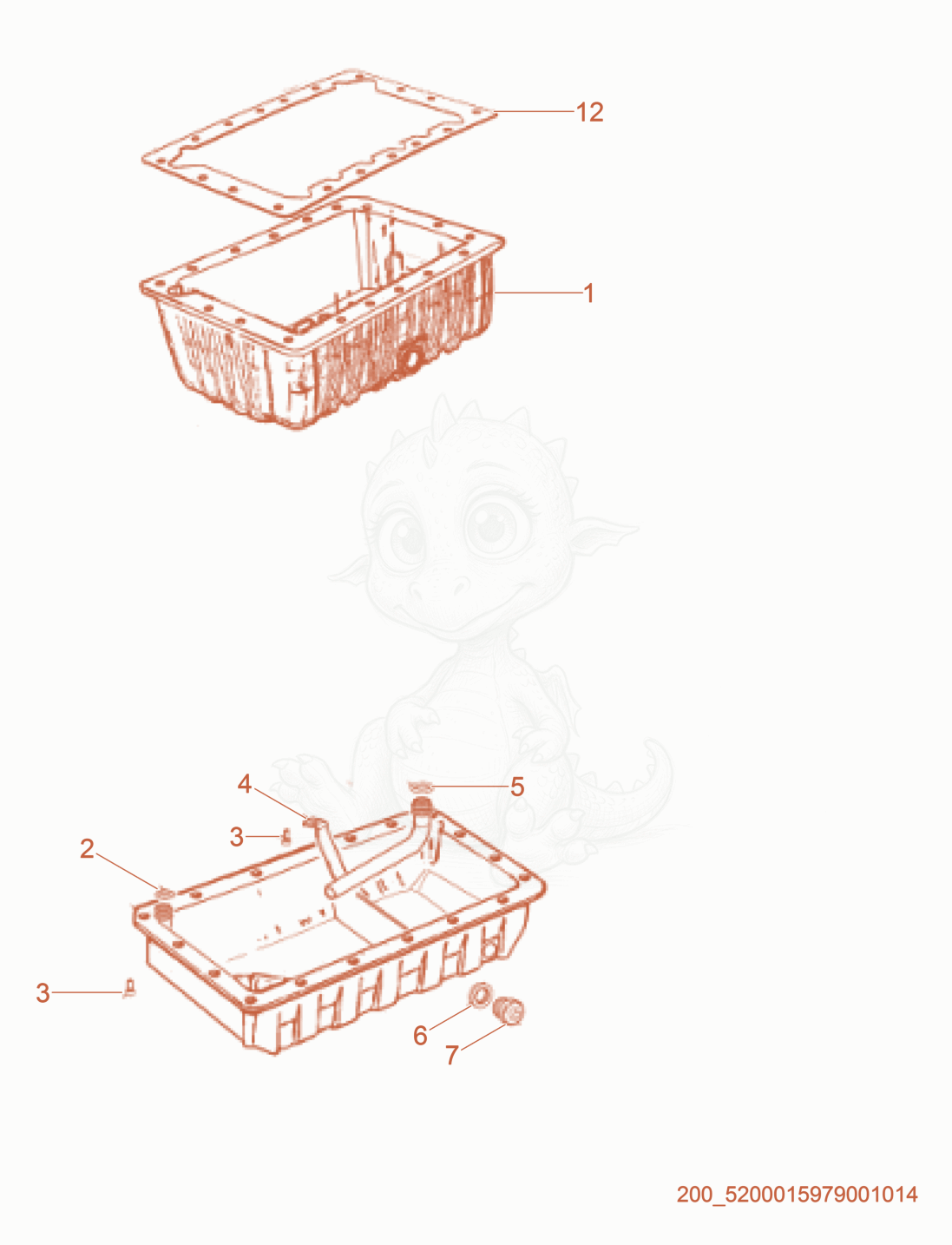 Exploded parts diagram of the Oil Pan of a Wacker Neuson RTL82-SC3, with numbered balloons