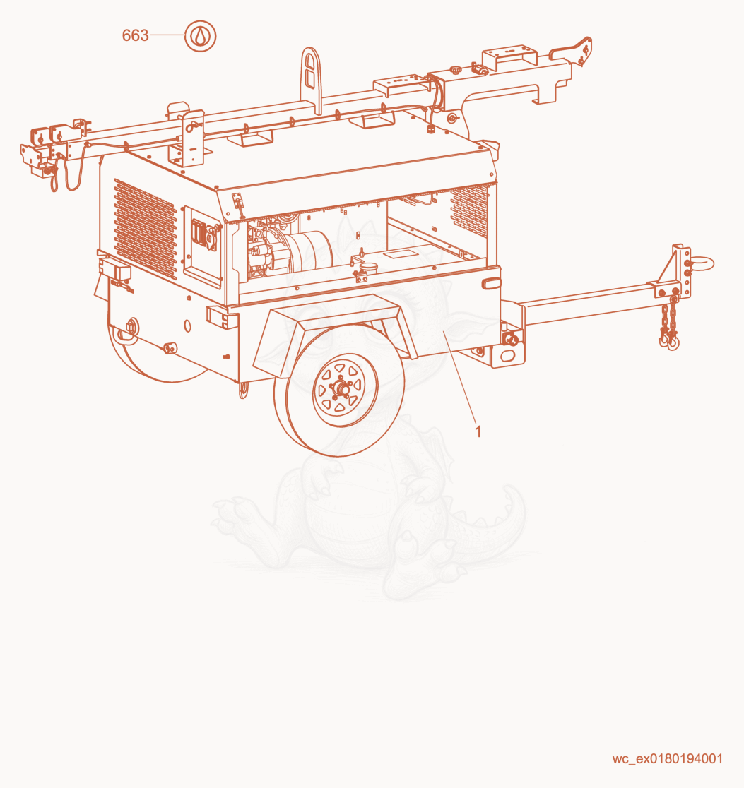 Exploded parts diagram of the Option-Fluid Containment of a Wacker Neuson LTW20Z1, with numbered balloons