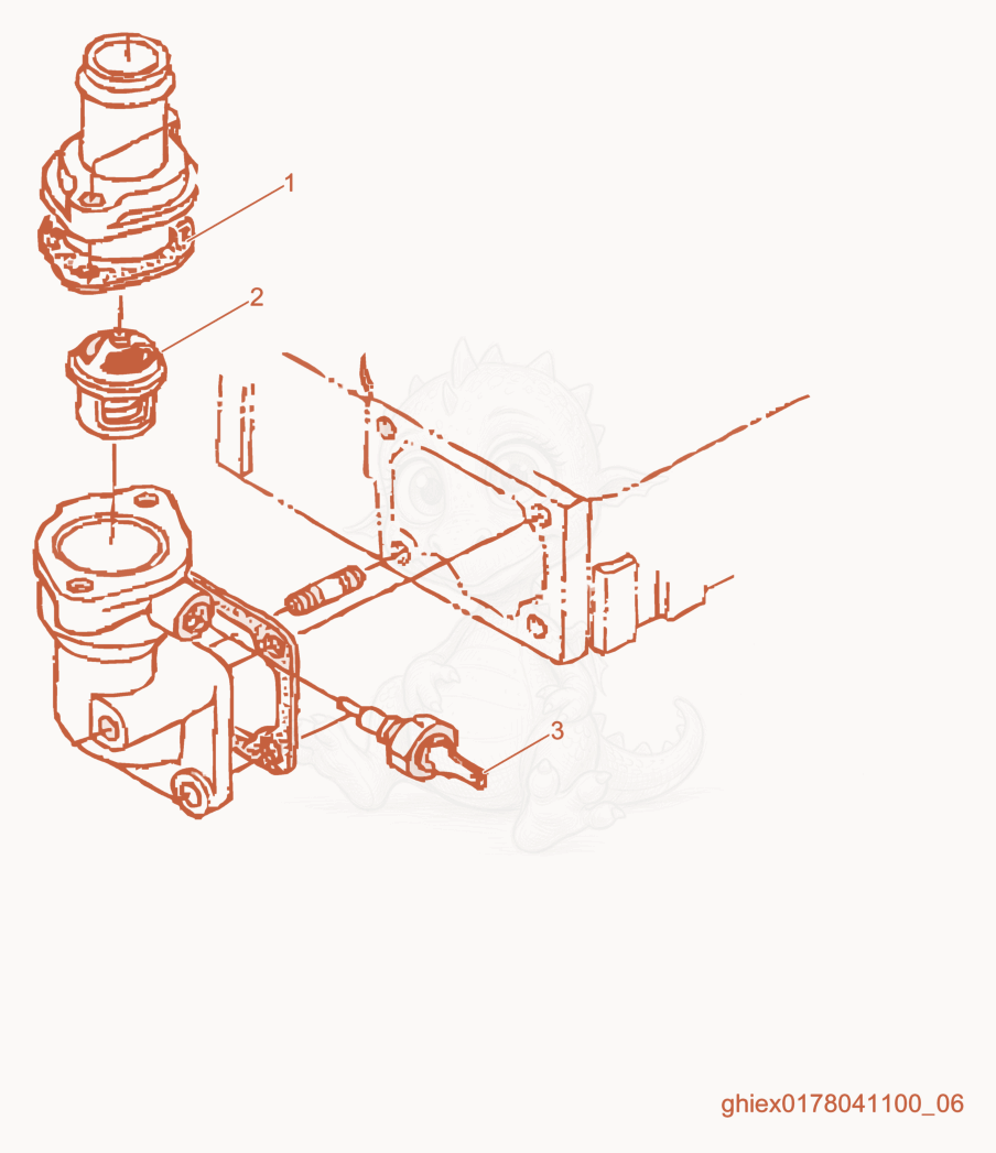 Despiece del Thermostat de una máquina Wacker Neuson TRAILER-CUB700GM, con globos numerados