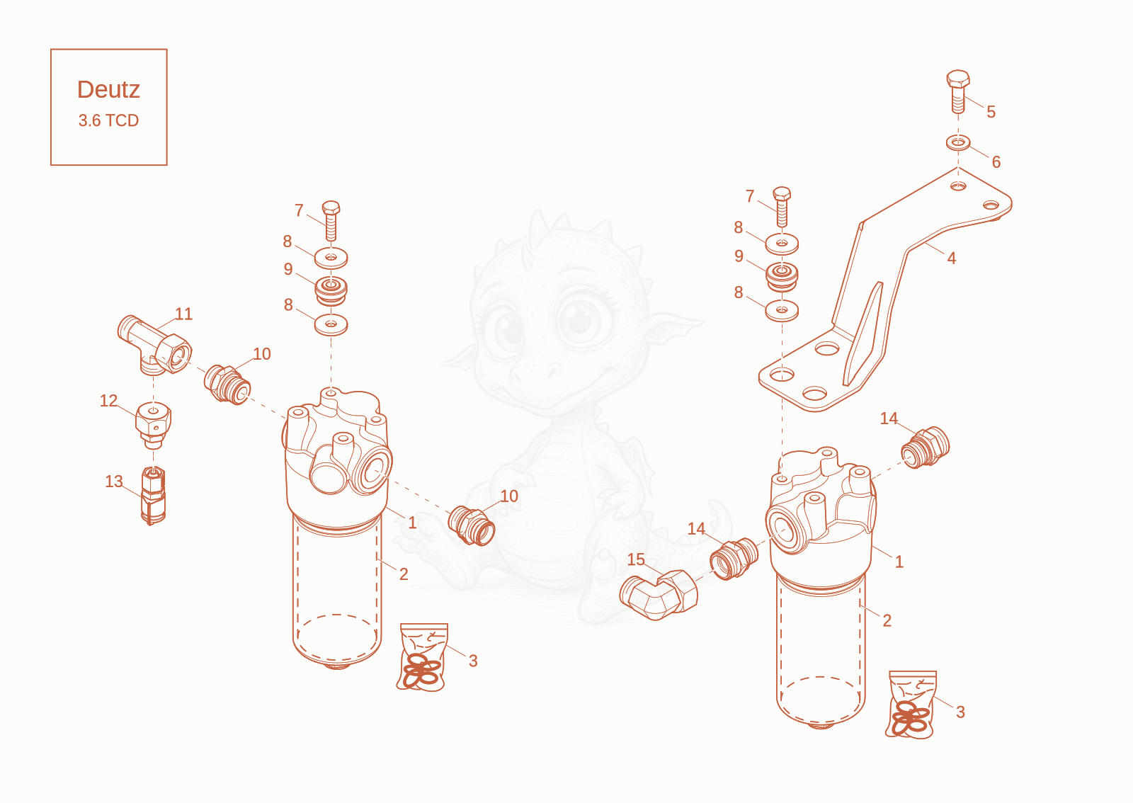 Exploded parts diagram of the HYDRAULIC OIL FILTER 2 (Option) of a Wacker Neuson DV90-2, with numbered balloons