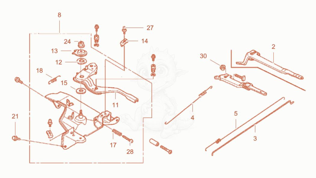 Exploded parts diagram of the Governor cpl of a Wacker Neuson PT3A, with numbered balloons