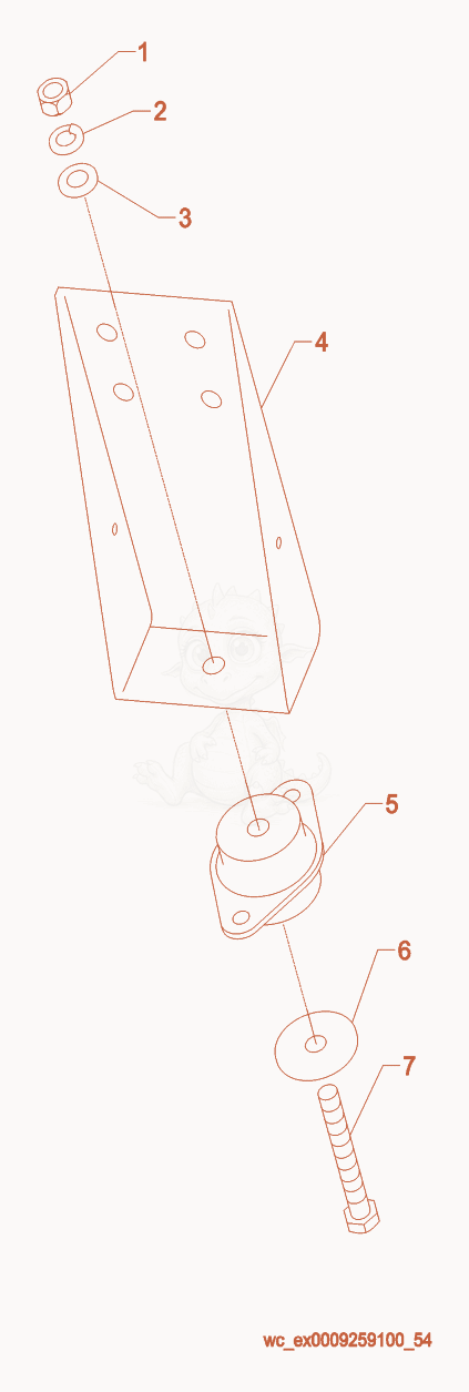 Exploded parts diagram of the Engine Mount cpl. of a Wacker Neuson G85, with numbered balloons