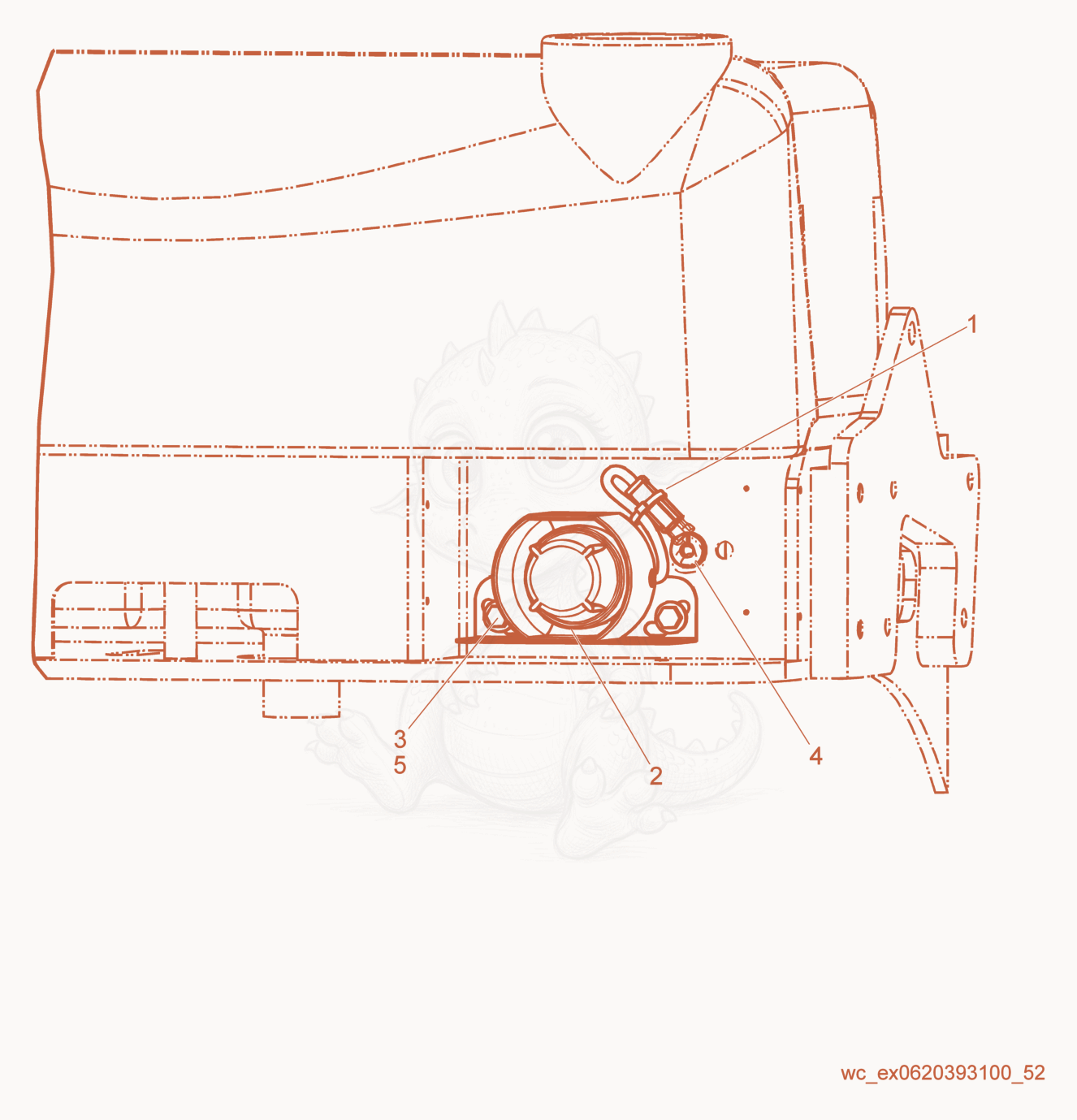 Exploded parts diagram of the Backup Alarm of a Wacker Neuson RD27-120, with numbered balloons