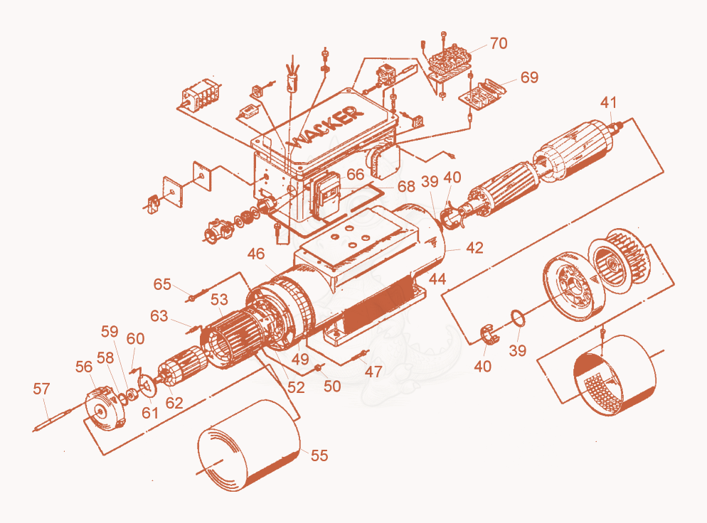 Exploded parts diagram of the Converter cpl. of a Wacker Neuson SFU10/250, with numbered balloons