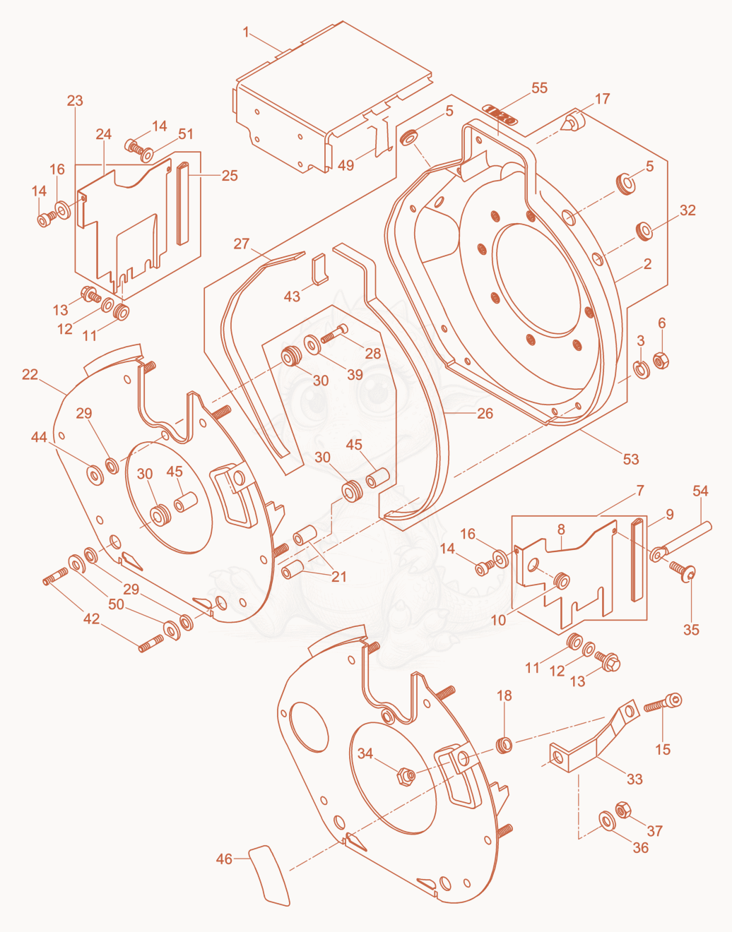 Exploded parts diagram of the Air Ducting of a Wacker Neuson DPS3060HV, with numbered balloons
