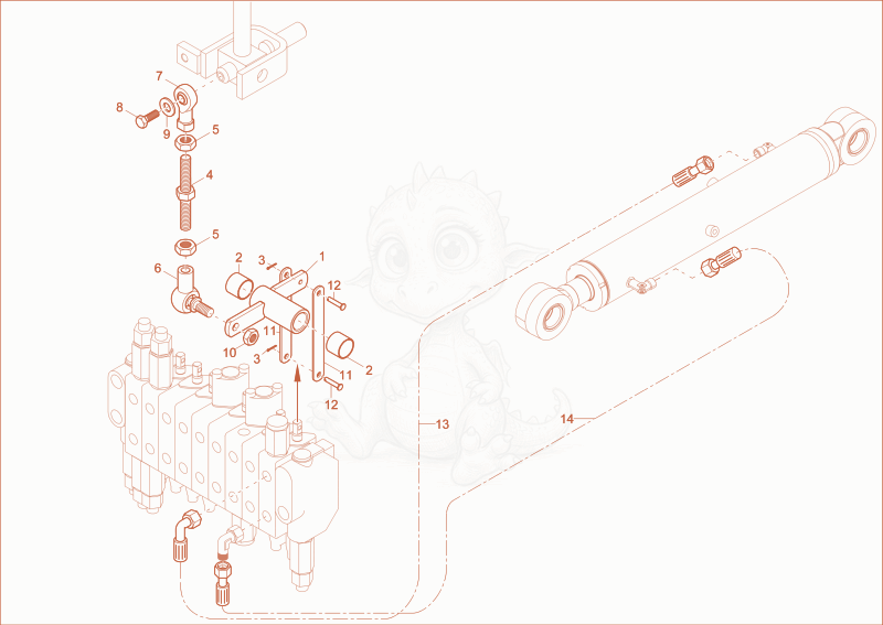 Exploded parts diagram of the LIFTING BOOM OPERATION of a Wacker Neuson 803, with numbered balloons