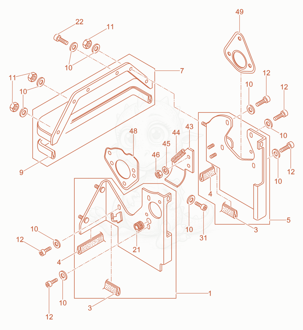 Exploded parts diagram of the Air Ducting of a Wacker Neuson DPU6555HECHZF, with numbered balloons