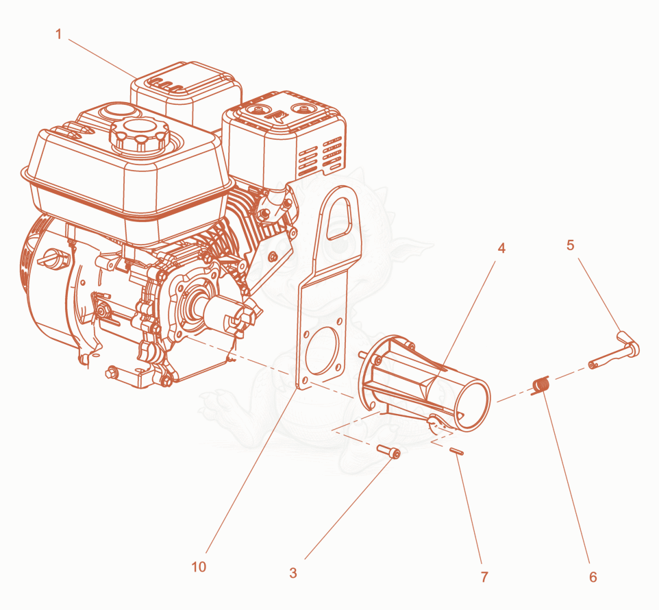 Exploded parts diagram of the Engine Loncin of a Wacker Neuson D3.5G3, with numbered balloons