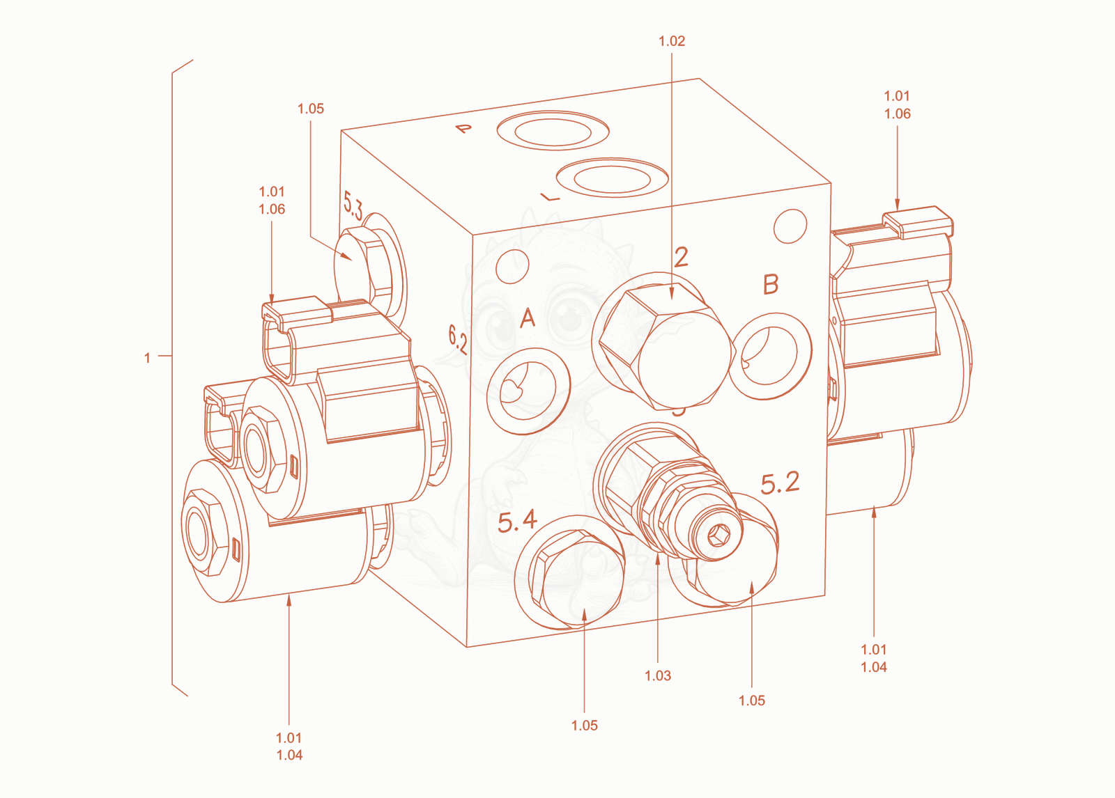 Exploded parts diagram of the blade hydraulics of a Wacker Neuson RC70DPFROPS, with numbered balloons