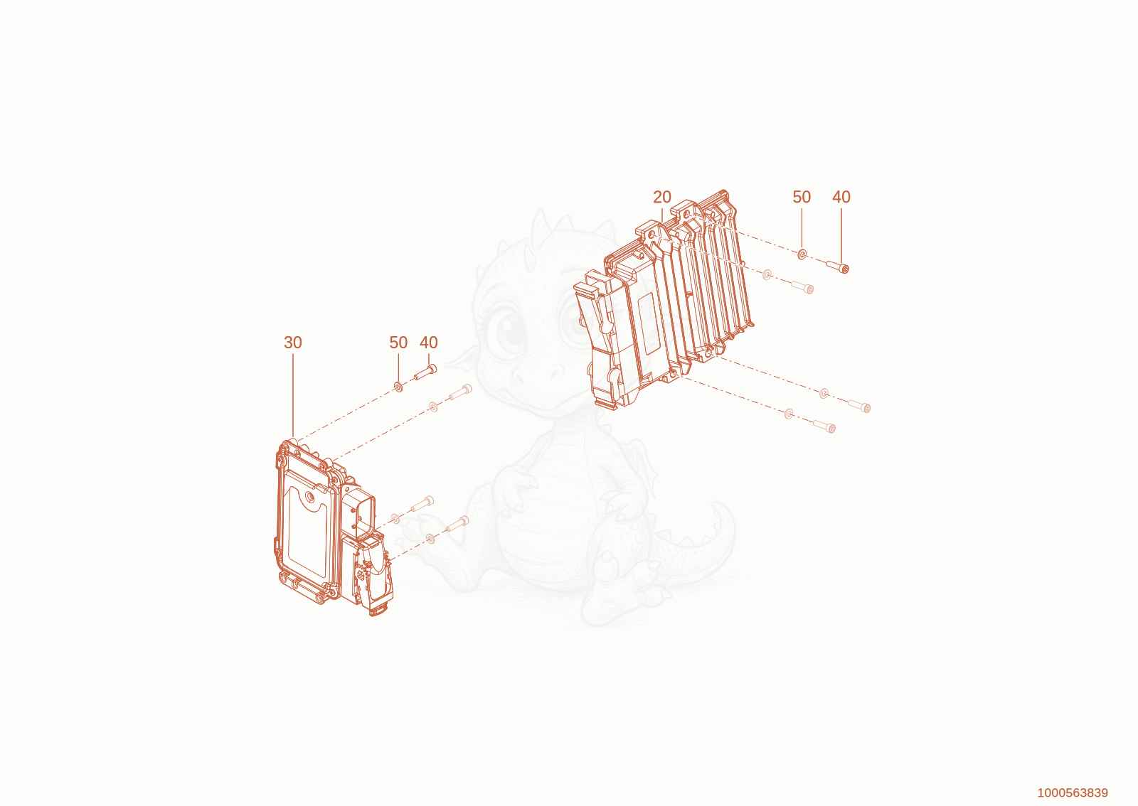 Exploded parts diagram of the control unit of a Wacker Neuson WL750P(A04-05), with numbered balloons