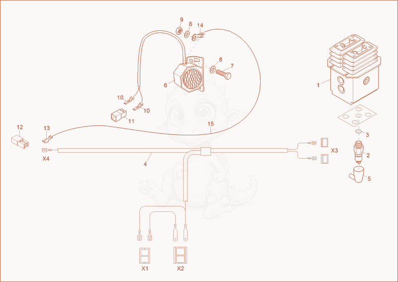 Exploded parts diagram of the driving signal (Option) of a Wacker Neuson EZ28, with numbered balloons