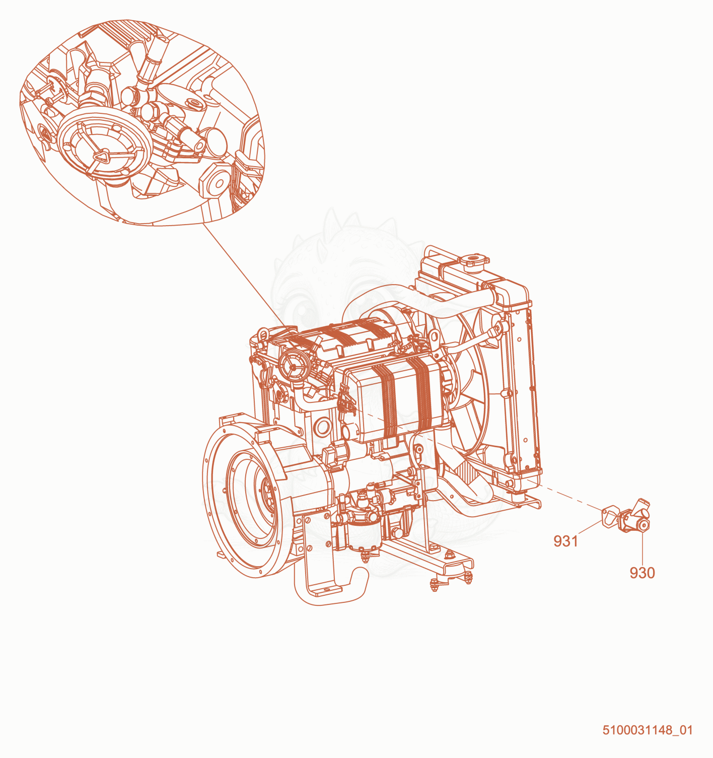 Exploded parts diagram of the Option-Fuel Pump of a Wacker Neuson LTV6L, with numbered balloons