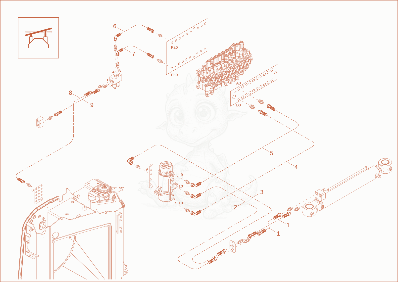 Exploded parts diagram of the DOZER BLADE OPERATION (OPTION) of a Wacker Neuson ET42, with numbered balloons