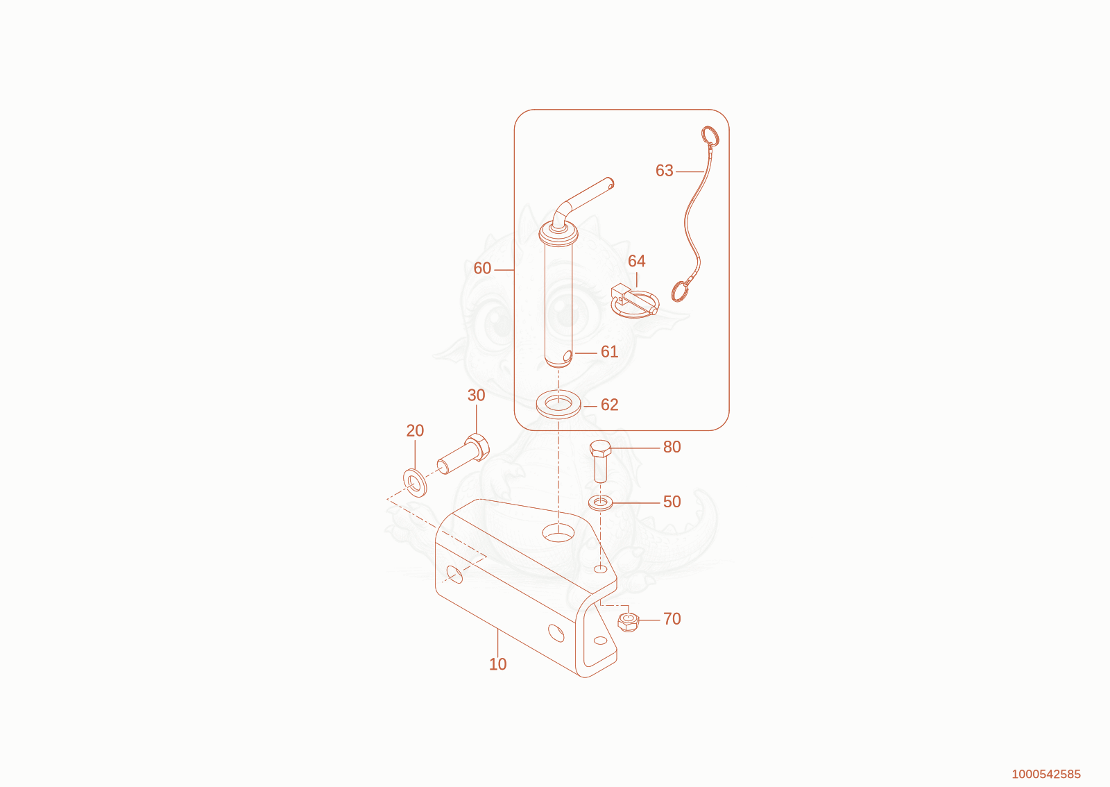 Exploded parts diagram of the Ranking clutch of a Wacker Neuson TH625(T06-01), with numbered balloons