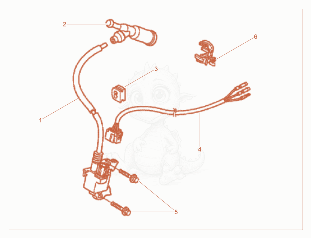 Exploded parts diagram of the Ignition Coil of a Wacker Neuson GV7000A, with numbered balloons