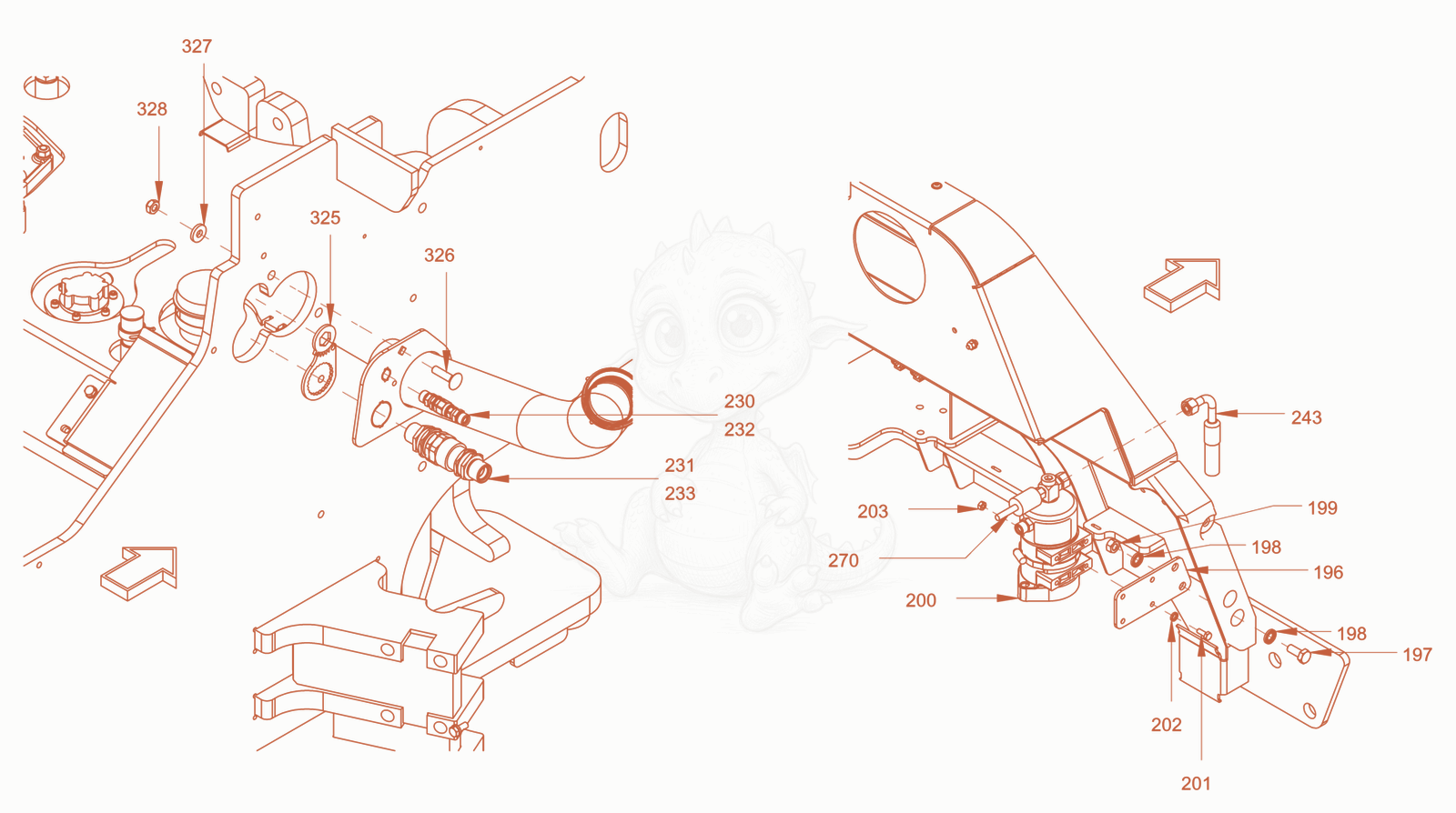 Exploded parts diagram of the air conditioning of a Wacker Neuson RC110PUSROPS, with numbered balloons