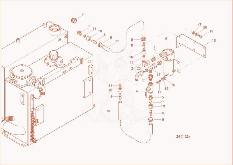 Exploded parts diagram of the DIESEL TANK FILLING PUMP (OPTION) of a Wacker Neuson 6002RD, with numbered balloons