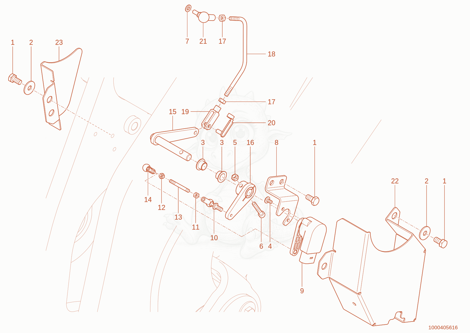 Exploded parts diagram of the bucket backup autom. sra of a Wacker Neuson WL95(WRL90-00), with numbered balloons