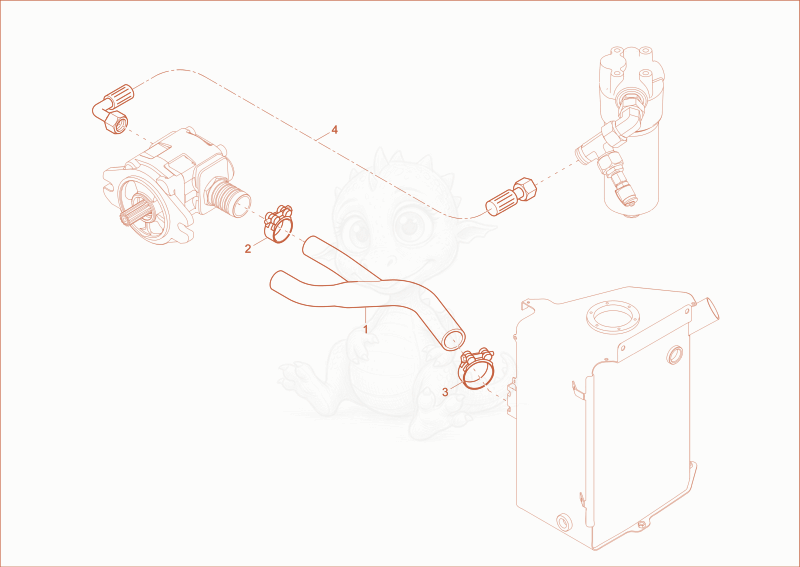 Exploded parts diagram of the GEAR PUMP INSTALLATION of a Wacker Neuson DV100, with numbered balloons