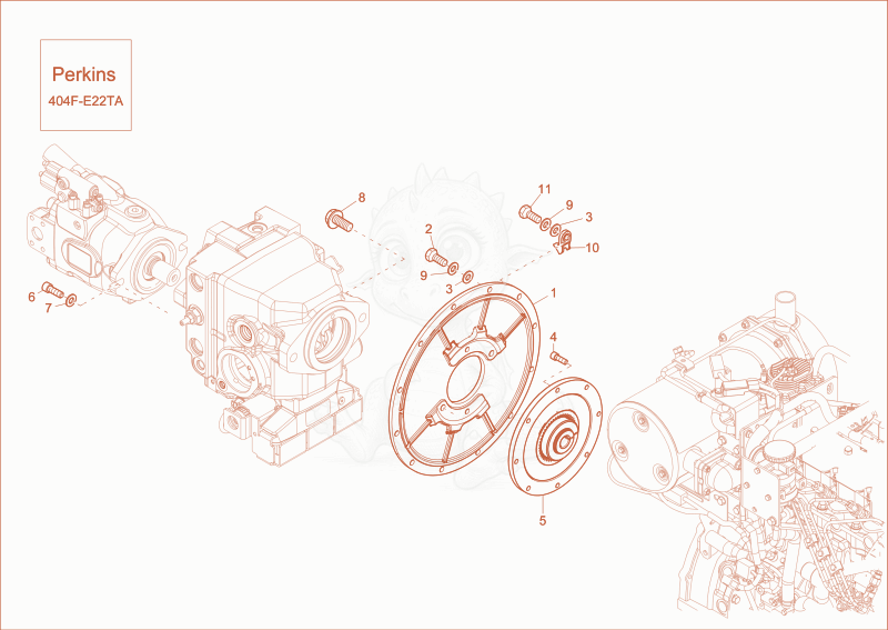 Exploded parts diagram of the HYDRAULIC PUMP DRIVE (Option) of a Wacker Neuson EW65, with numbered balloons
