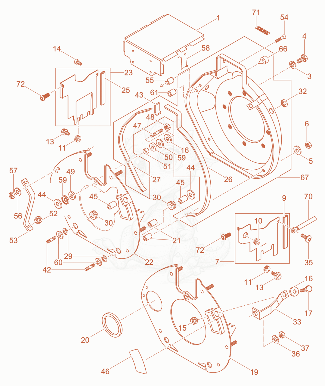 Exploded parts diagram of the Air Ducting of a Wacker Neuson DPU3750HETS, with numbered balloons