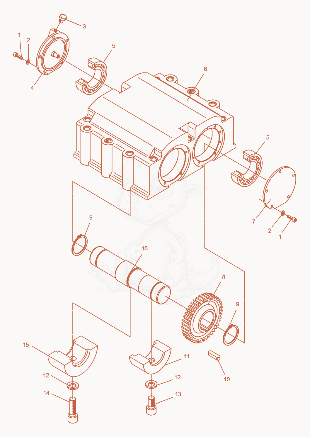 Exploded parts diagram of the Exciter cpl. of a Wacker Neuson DPU4045H, with numbered balloons