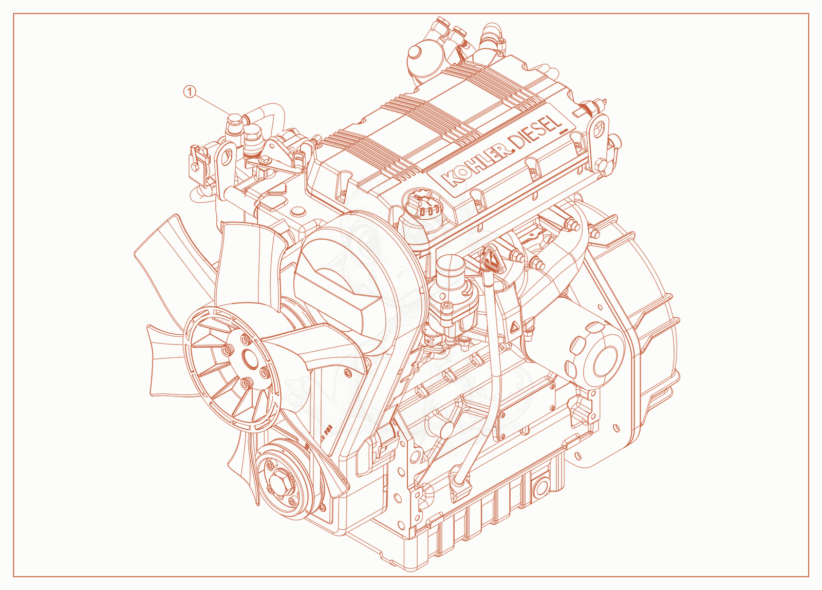 Exploded parts diagram of the Engine Complete of a Wacker Neuson RT-SC4, with numbered balloons
