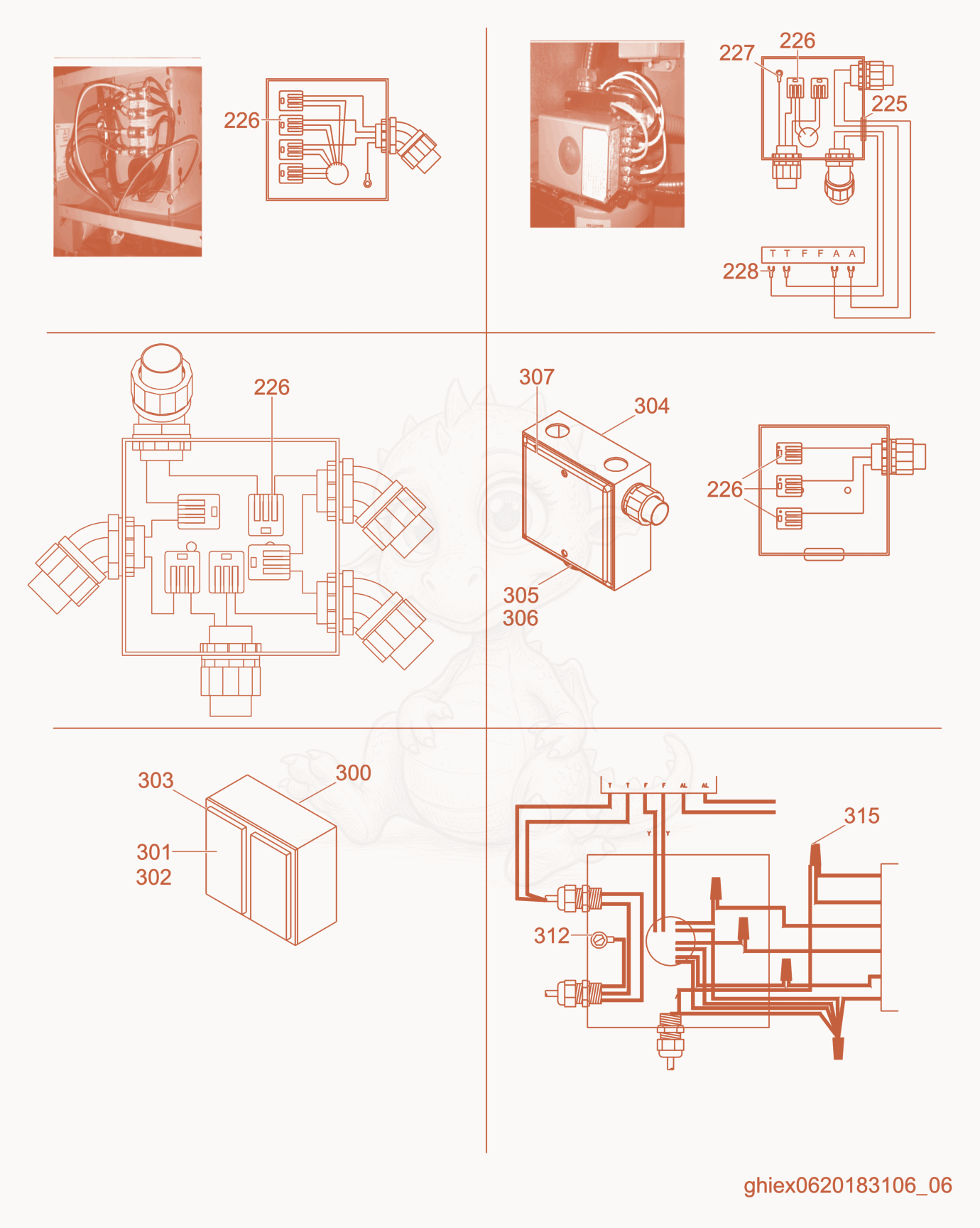 Despiece del Electrical Components de una máquina Wacker Neuson HI770XHD, con globos numerados