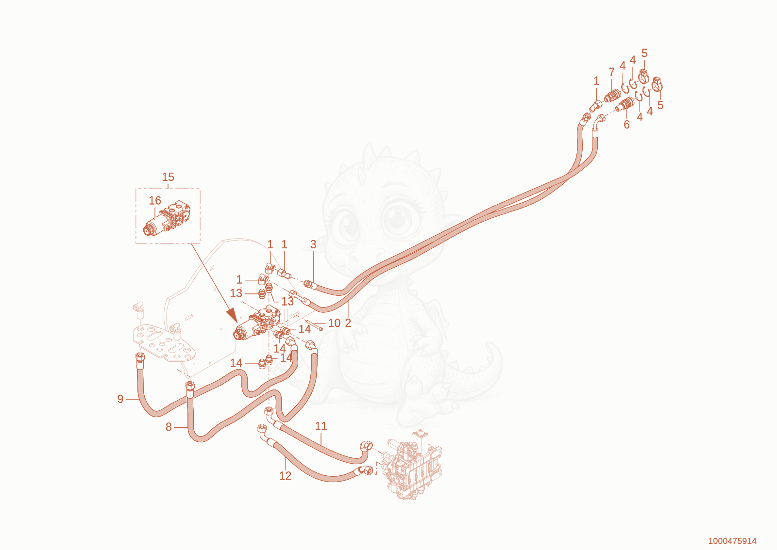 Exploded parts diagram of the suppl. Control circuit of a Wacker Neuson WL70STAGEV, with numbered balloons
