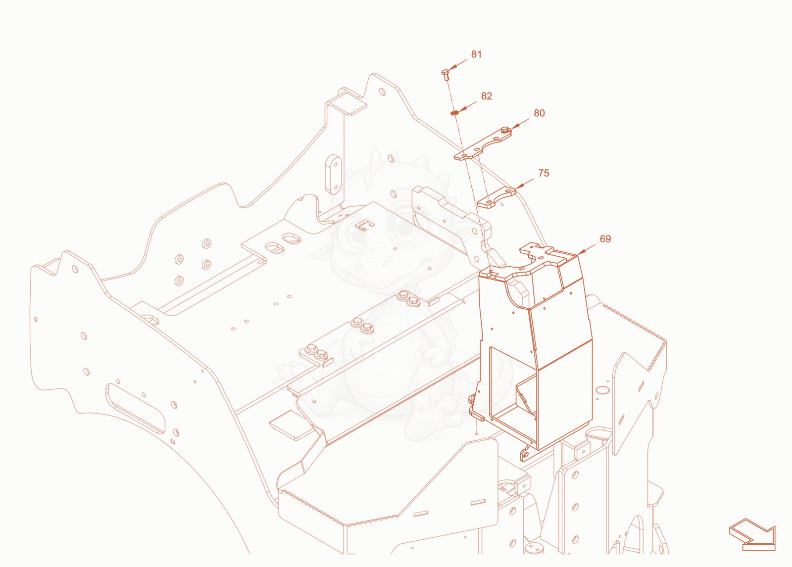 Exploded parts diagram of the main frame and assemblies of a Wacker Neuson RD28-120CE, with numbered balloons