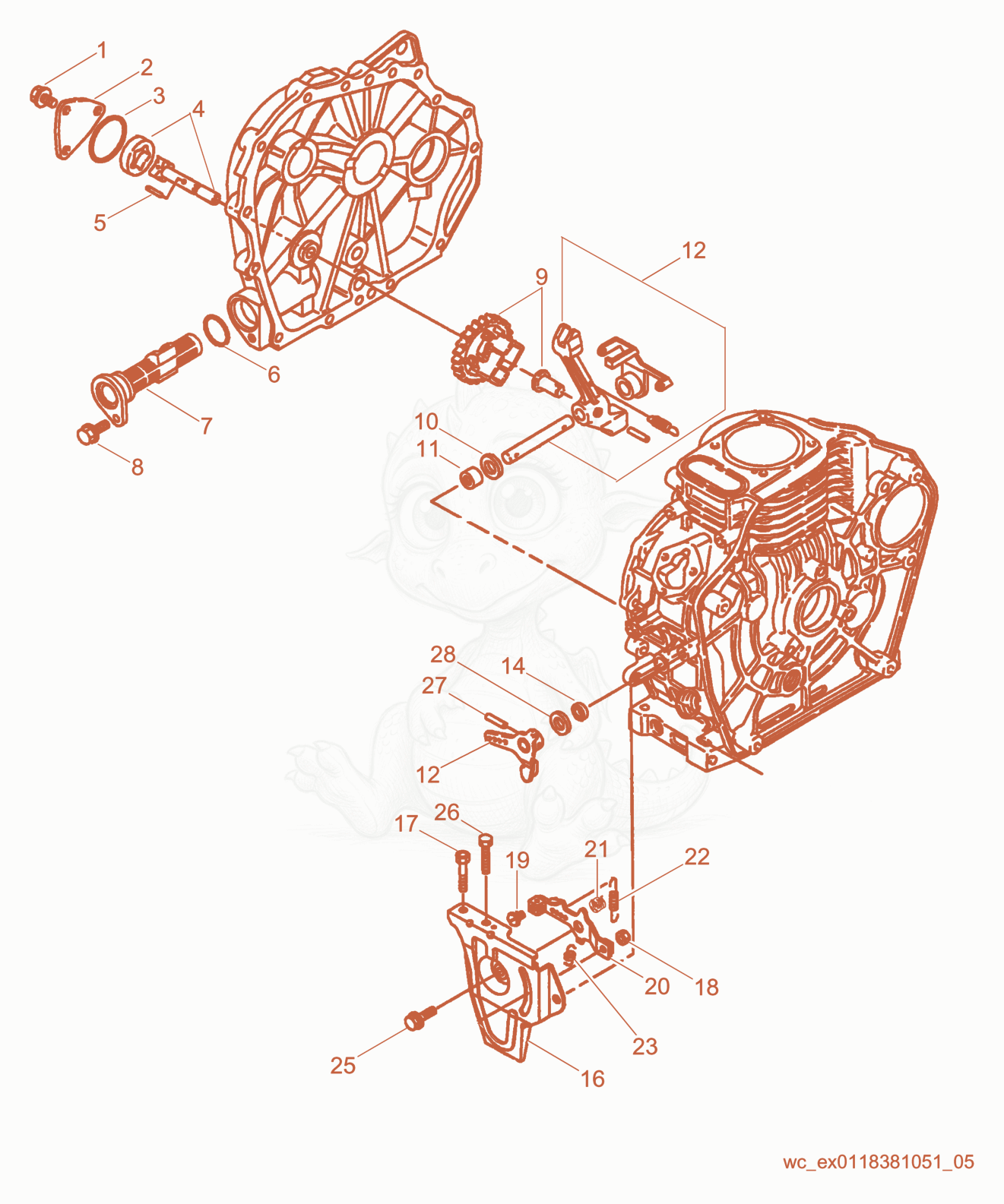 Exploded parts diagram of the Governor Lever of a Wacker Neuson DS720, with numbered balloons
