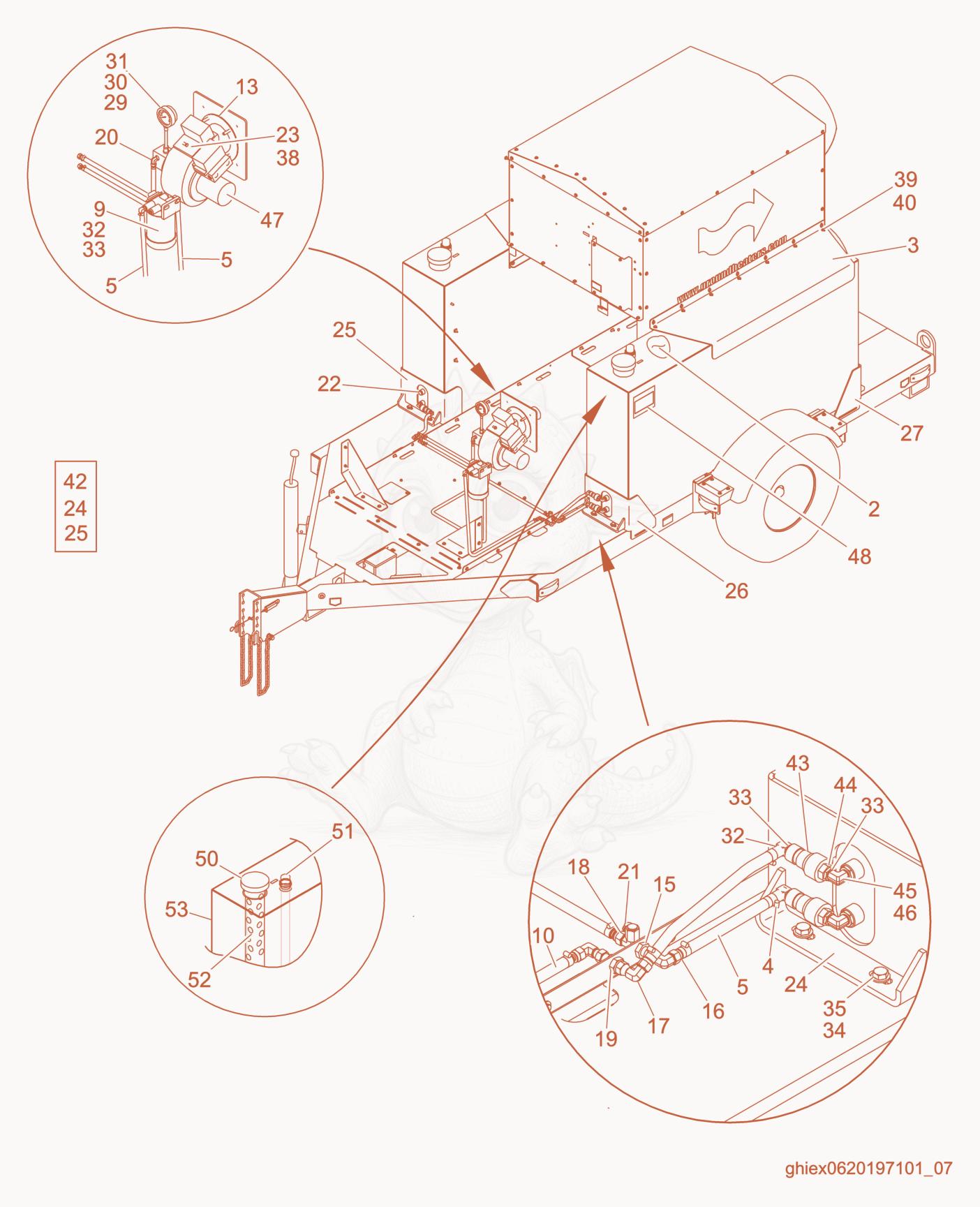 Exploded parts diagram of the Diesel Option cpl. of a Wacker Neuson ARCTICBEARHD, with numbered balloons