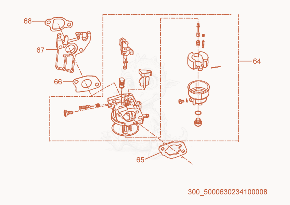 Exploded parts diagram of the Carburetor of a Wacker Neuson MG3, with numbered balloons