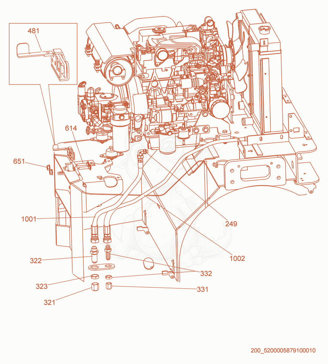 Exploded parts diagram of the Radiator Hoses of a Wacker Neuson RD27-120, with numbered balloons