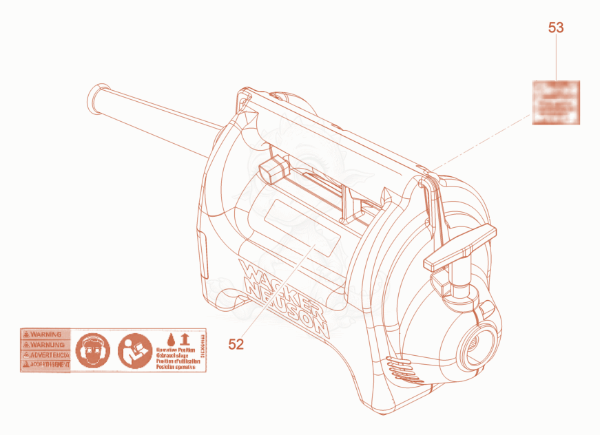 Despiece del Labels de una máquina Wacker Neuson M2500/120US, con globos numerados