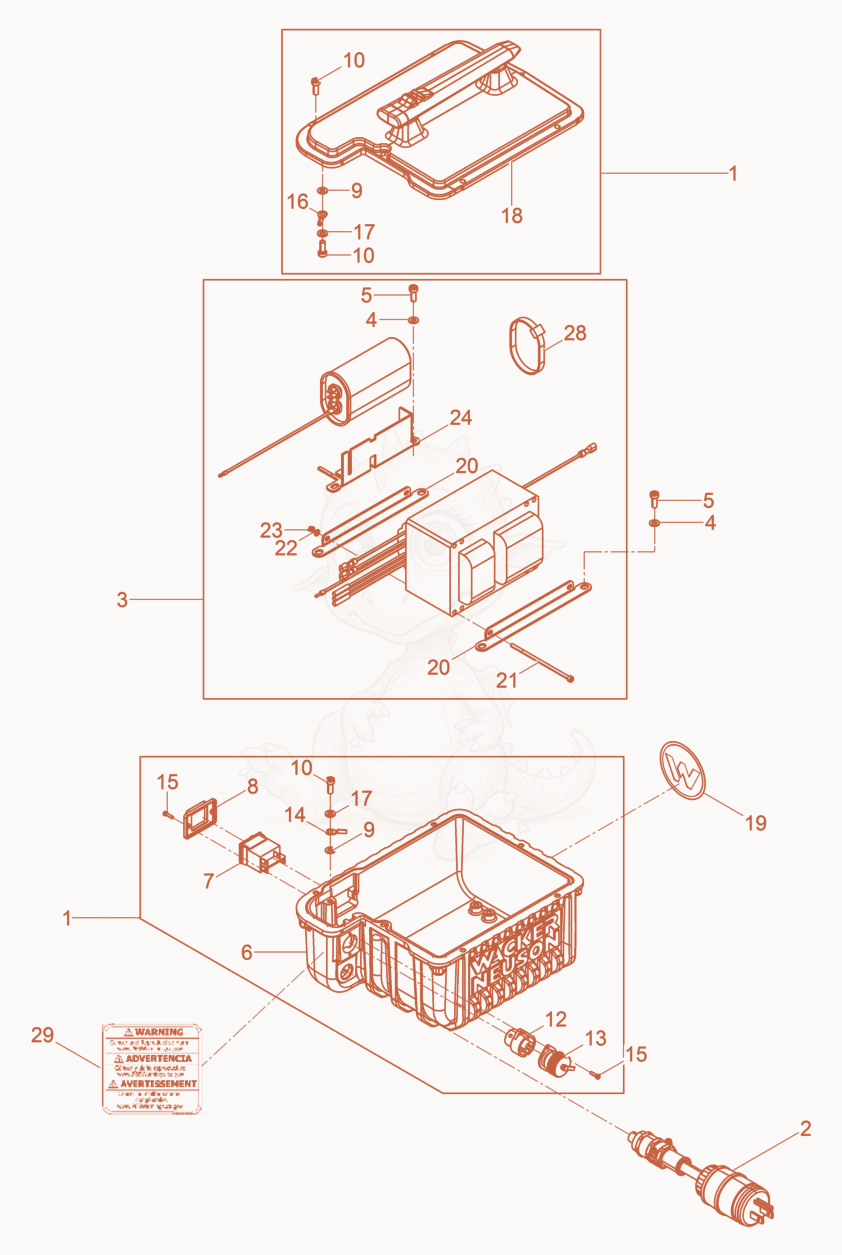Exploded parts diagram of the Ballast of a Wacker Neuson LBV120/60US, with numbered balloons