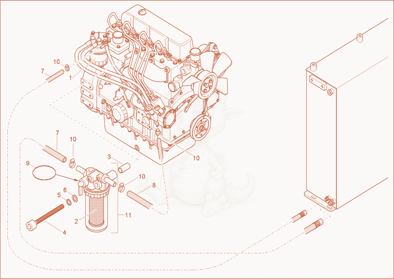 Exploded parts diagram of the fuel system of a Wacker Neuson 6502WD, with numbered balloons