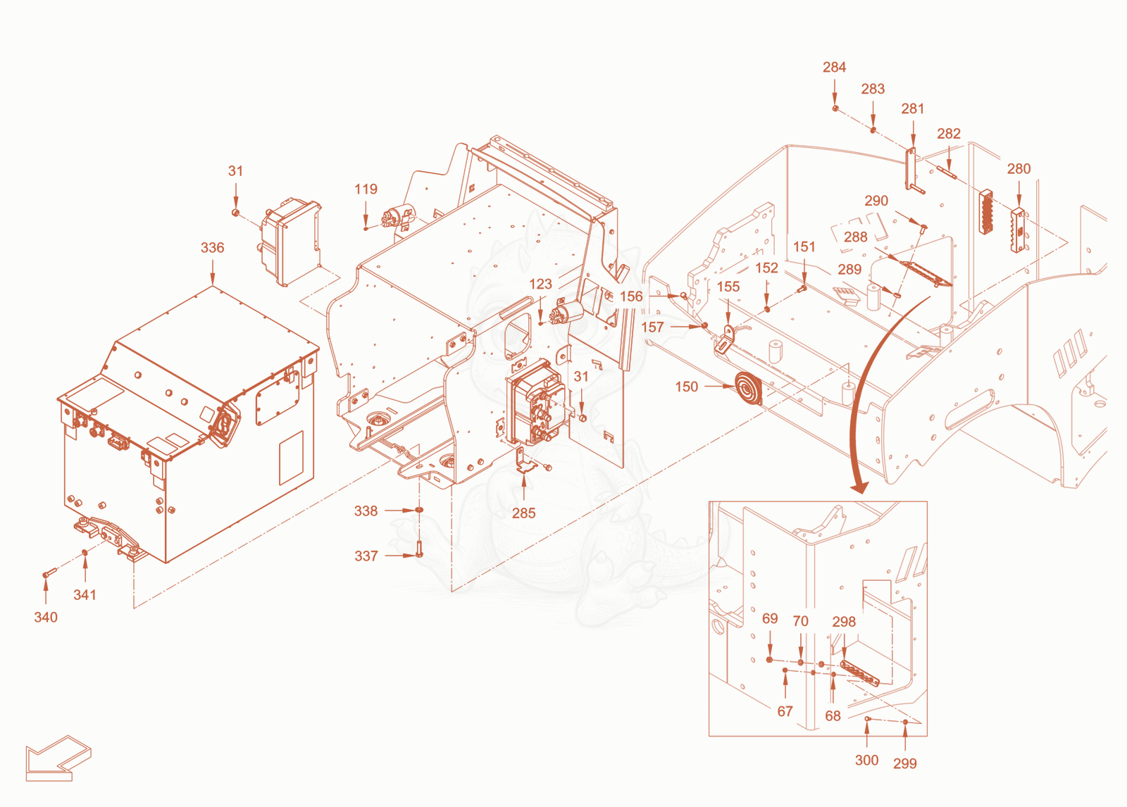 Exploded parts diagram of the electrical system of a Wacker Neuson RD24-100CE, with numbered balloons