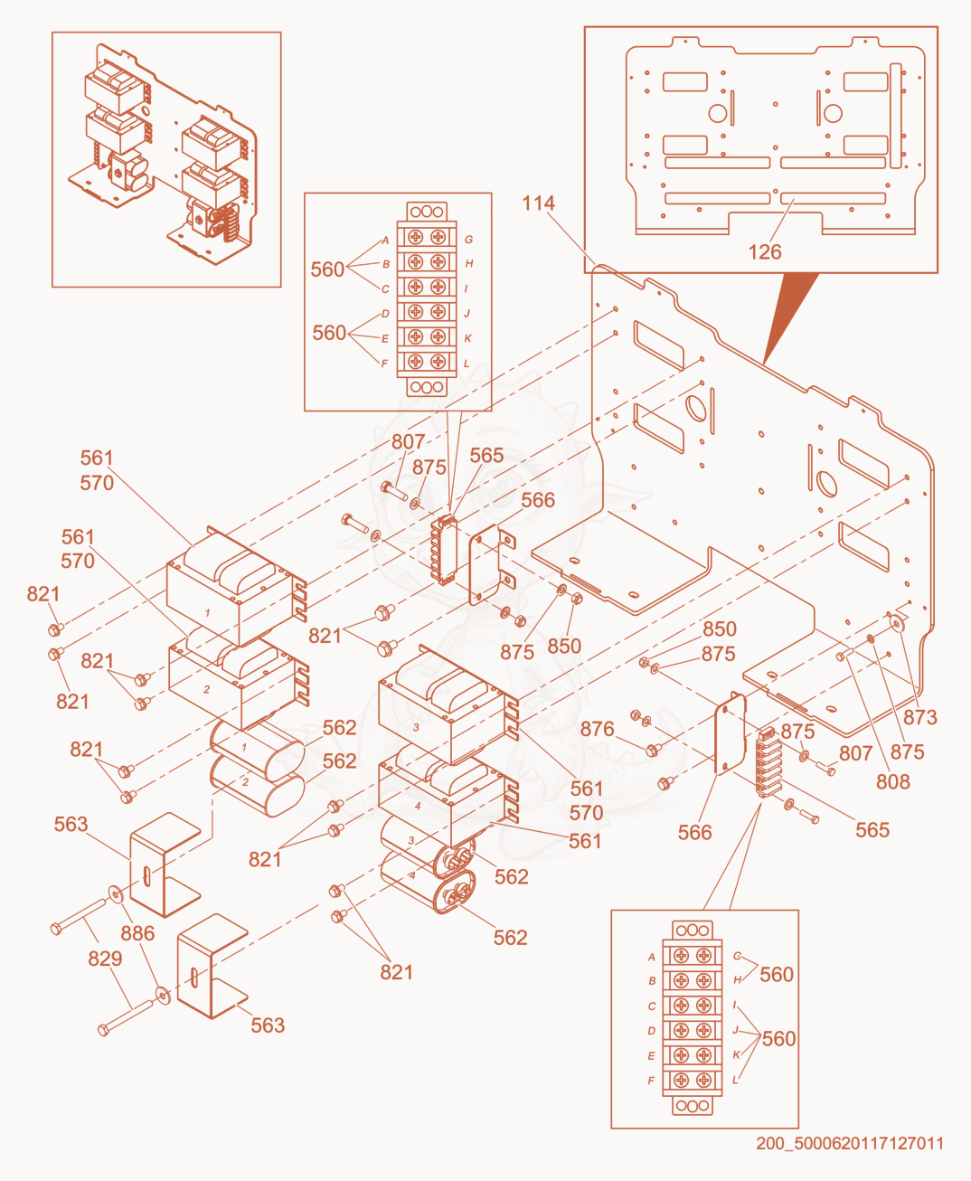 Exploded parts diagram of the Ballast cpl. of a Wacker Neuson LTN6K, with numbered balloons