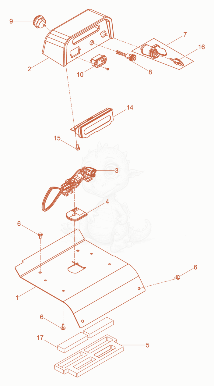 Exploded parts diagram of the Battery cover cpl. of a Wacker Neuson DPU4545HECHZF, with numbered balloons