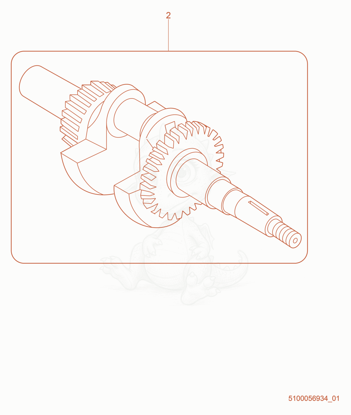 Despiece del Crankshaft cpl. de una máquina Wacker Neuson PDT3A, con globos numerados