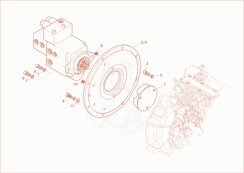 Exploded parts diagram of the HYDRAULIC PUMP DRIVE of a Wacker Neuson ET18, with numbered balloons
