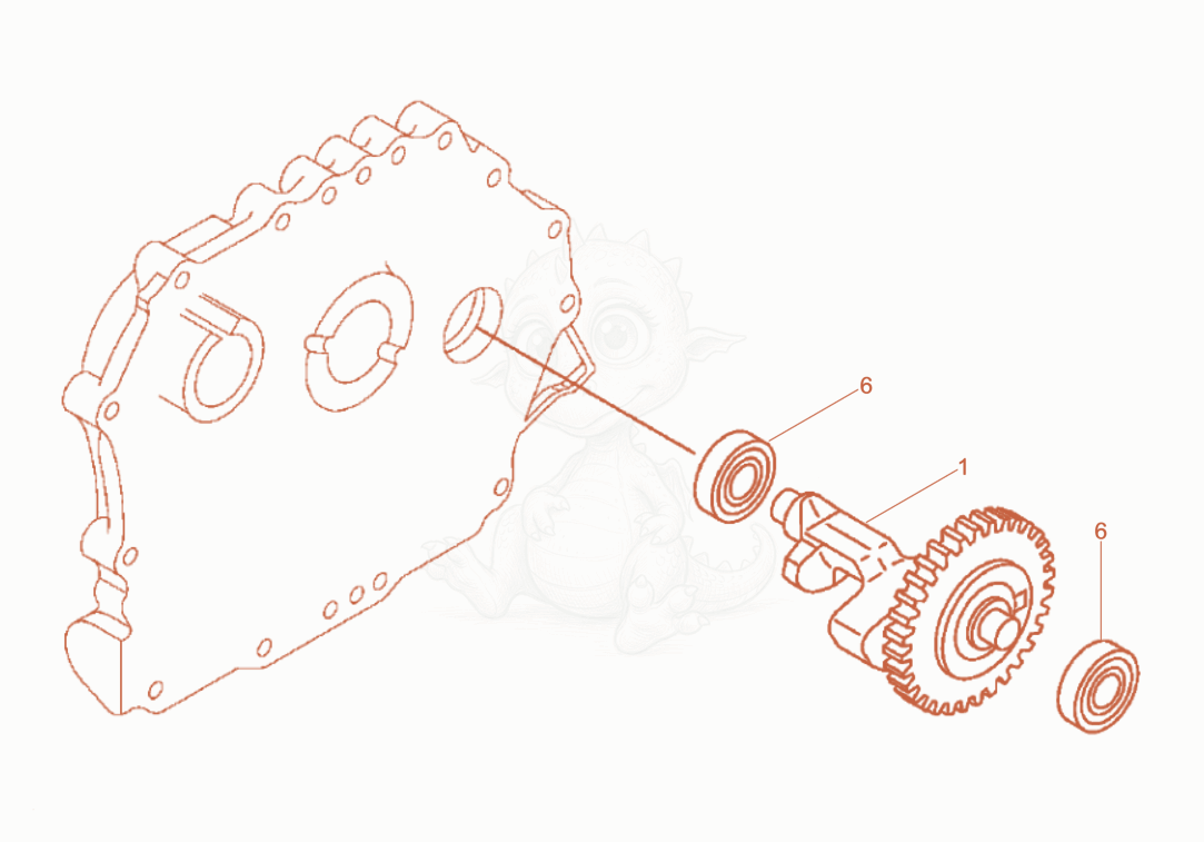 Exploded parts diagram of the Balancer Shaft of a Wacker Neuson DPU45YEHUS, with numbered balloons