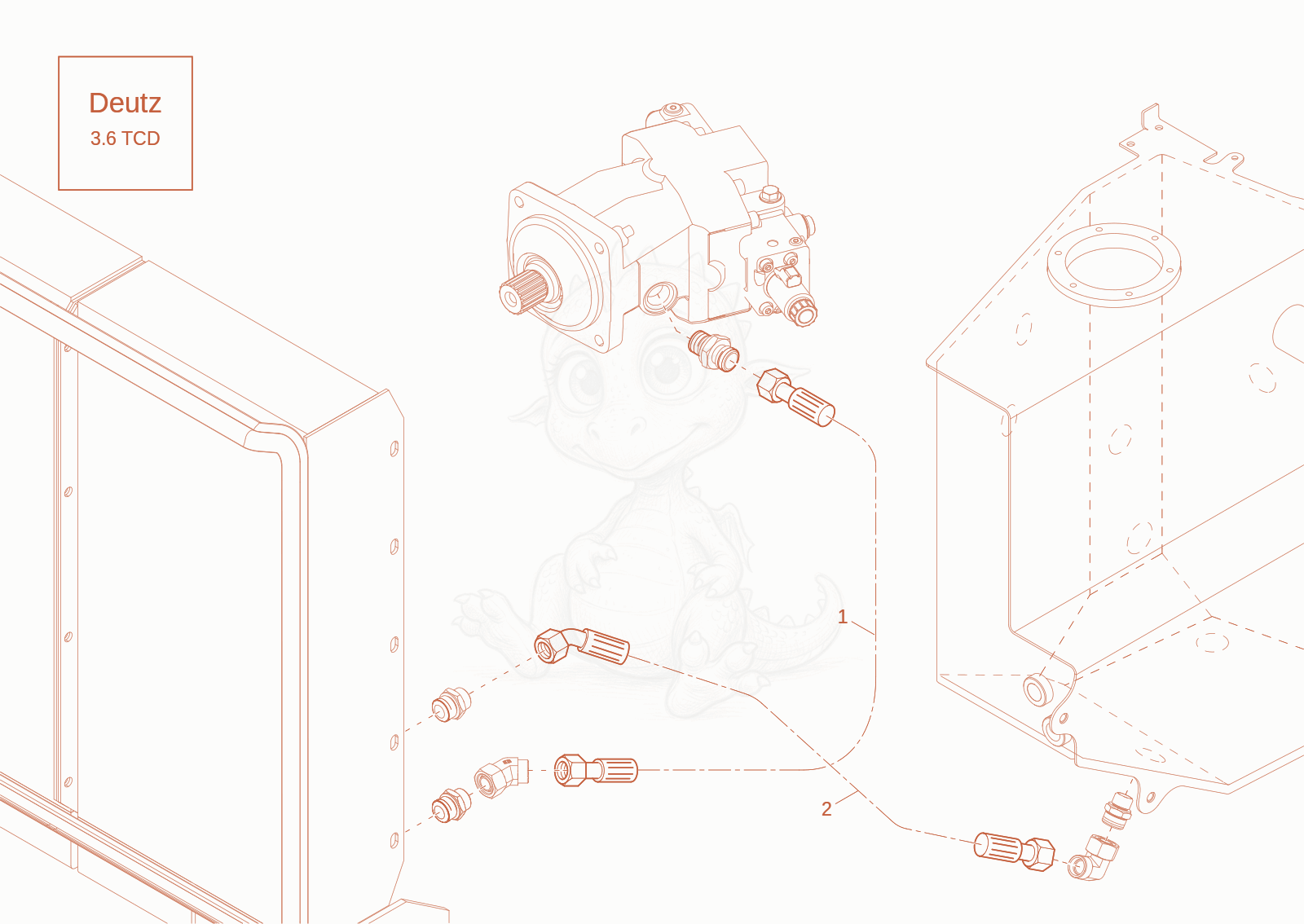 Exploded parts diagram of the COOLER INSTALLATION (option) of a Wacker Neuson DV90-2, with numbered balloons