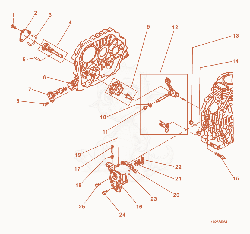 Exploded parts diagram of the Governor Lever of a Wacker Neuson DS720, with numbered balloons