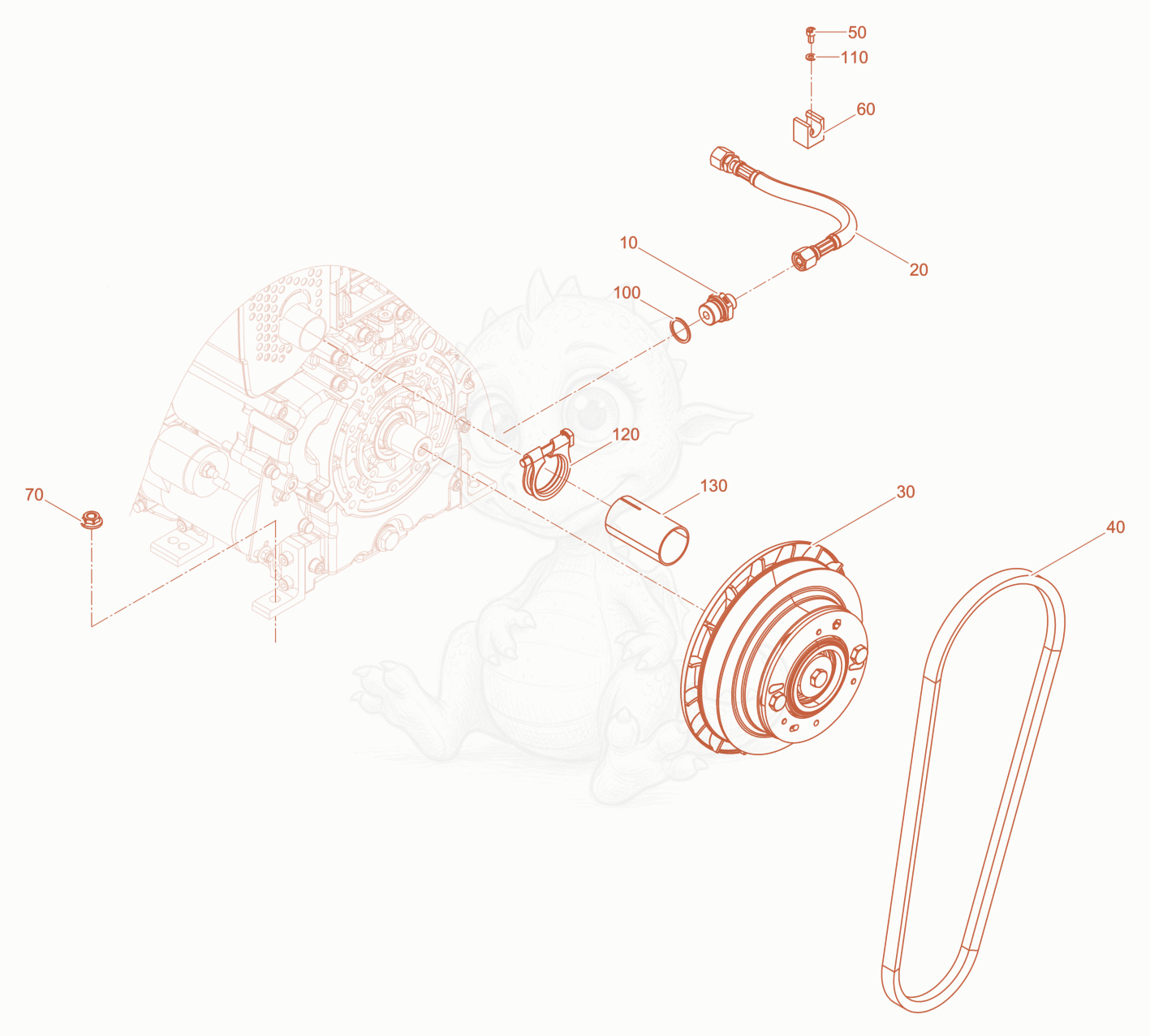 Exploded parts diagram of the Drive System basis (DPU) of a Wacker Neuson DPU6260H, with numbered balloons