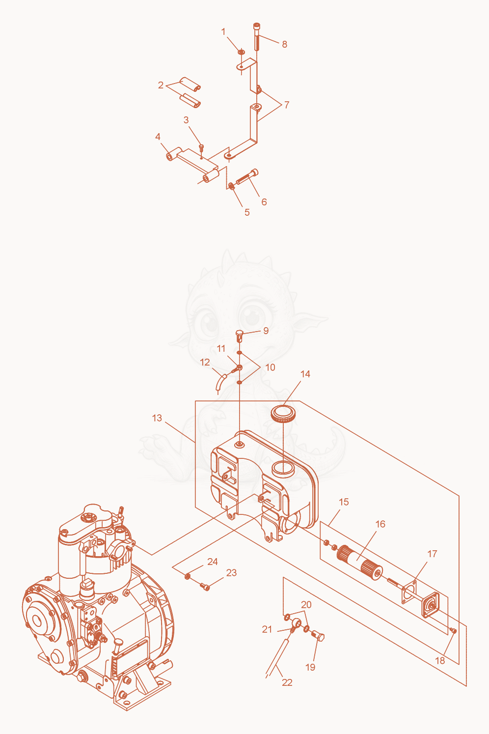 Exploded parts diagram of the Fuel Tank of a Wacker Neuson DPS3060, with numbered balloons
