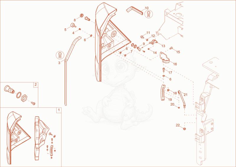 Exploded parts diagram of the COVER of a Wacker Neuson ET42, with numbered balloons
