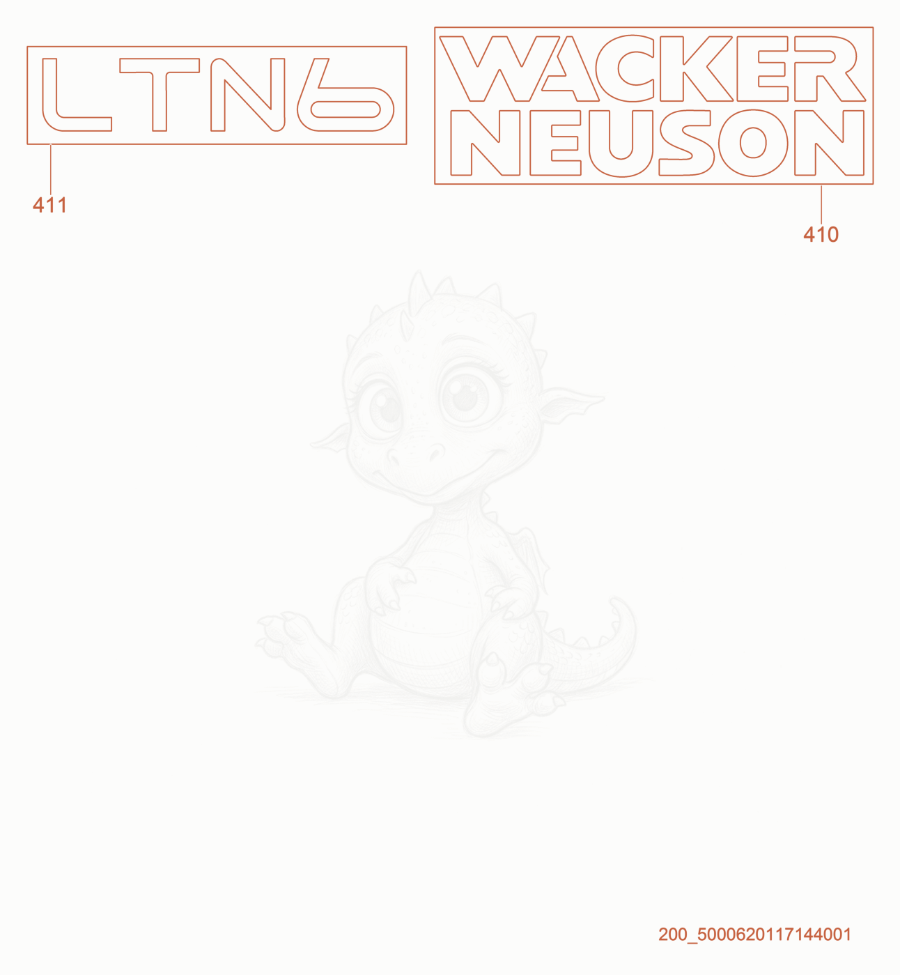 Exploded parts diagram of the Labels of a Wacker Neuson LTN6K, with numbered balloons